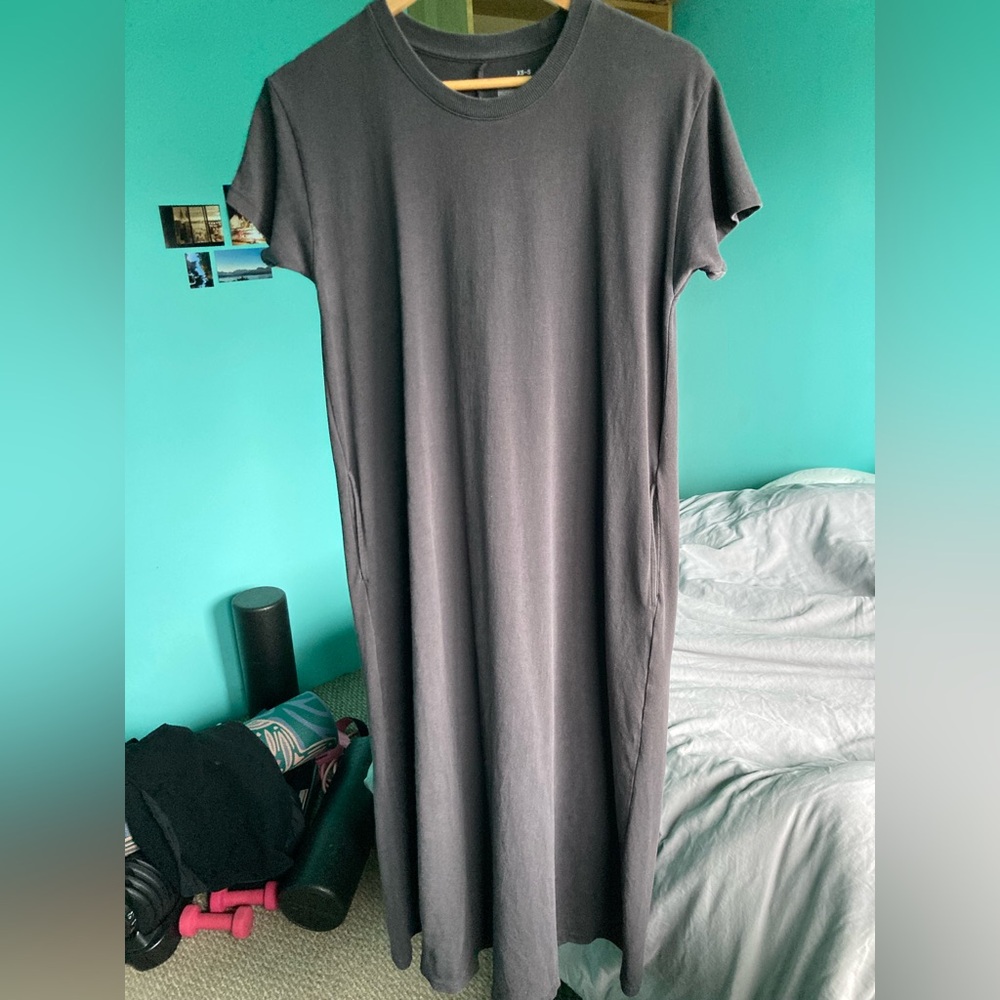 Muji charcoal cotton maxi dress